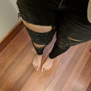 American eagle ripped high waisted jeans